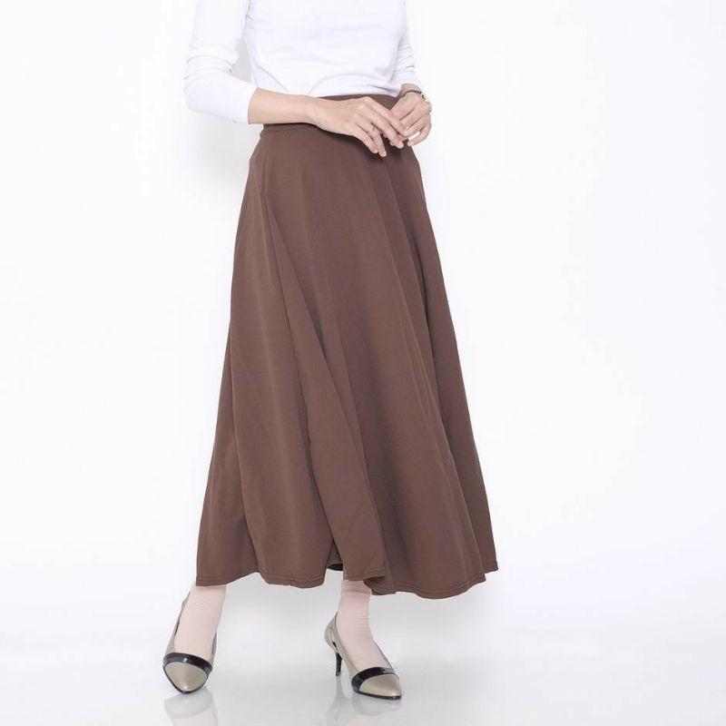 Rok A Line Mayung Panjang Scuba Premium Wanita Dewasa Kerja Midi Nyaman Casual Cantik 8