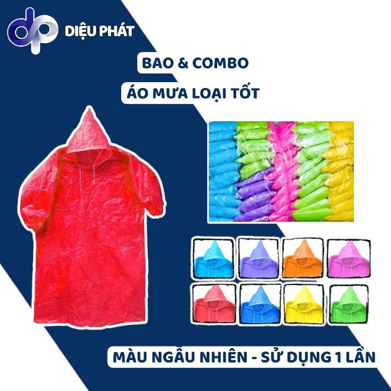 Sỉ Áo Mưa Nilon Dùng Một Lần Độ Dày 0.07mm Đủ Màu Sắc Siêu Tiện Lợi