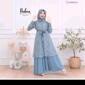 Gamis Padma satu set hijab anak/dress muslim anak perempuan/dress kondangan Baju