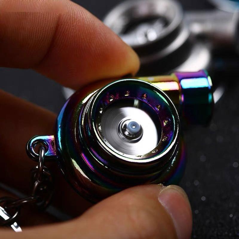 Car Metal Keyring Sound Turbo Key Sleeve Bearing Spinning Model ...