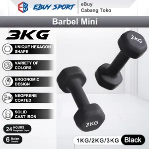 DUMBBELL 1/2/3KG - Barbel Gym Non Slip untuk Home Gym, Material Premium & Desain Ergonomis, Cocok untuk Pemula dan Wanita (1 Pcs)