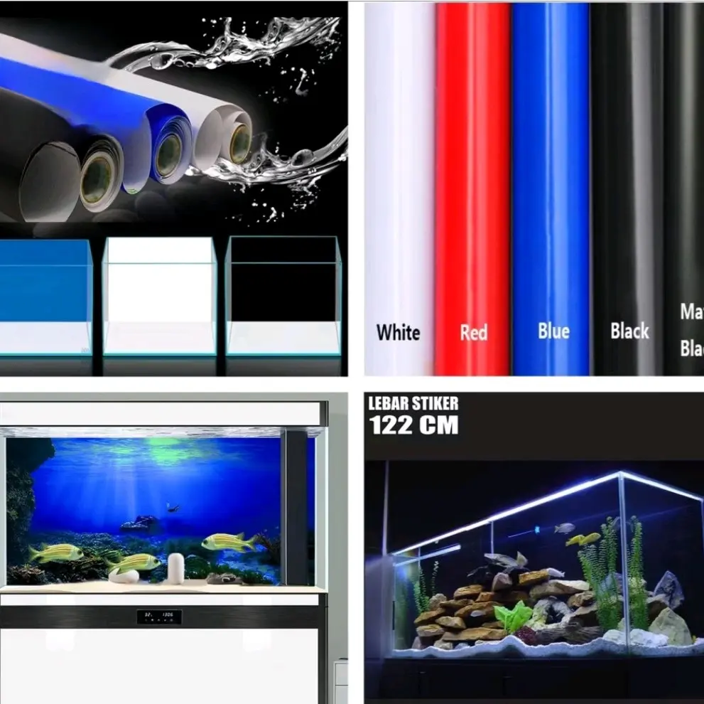 Stiker Aquarium Skotlet Kaca Background Ukuran L-122 Cm