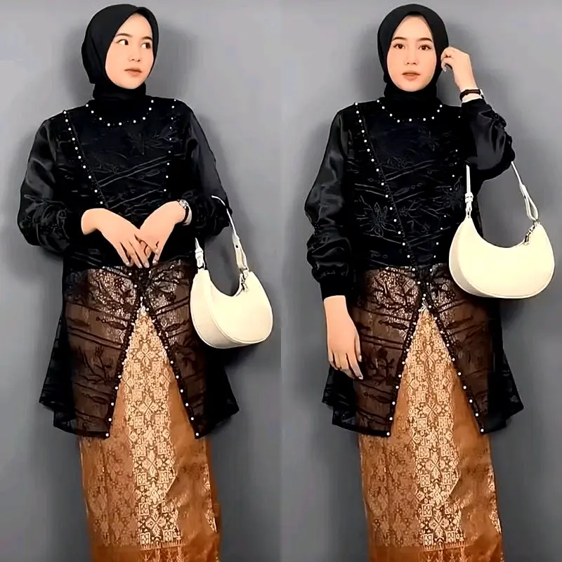 Kelvin Collection - Outer zize Brokat Silang Full Payet Bordir //  Baju Hari Raya Kondangan Kekinian // Wisuda Bridesmaids Atasan Wanita