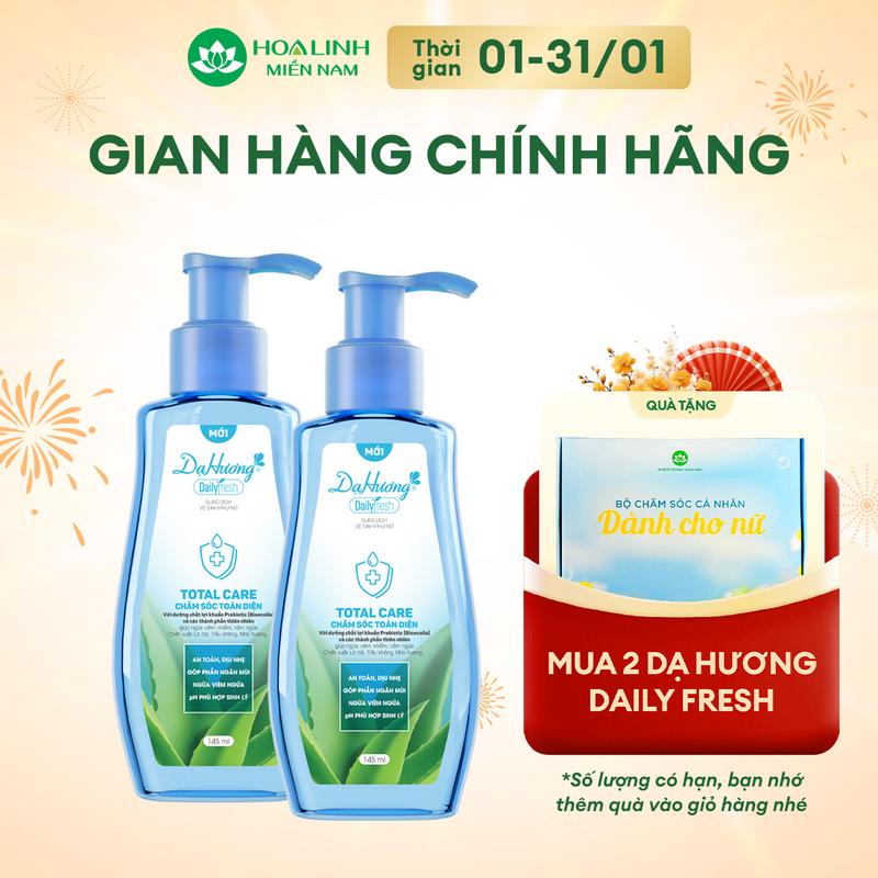 Combo 2 chai dung dịch vệ sinh Dạ Hương Daily Fresh Total Care 145ml - Giúp CHĂM SÓC TOÀN DIỆN