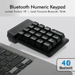 Cahaya Store - Etmakit Keyboard Numeric Numpad Wireless Bluetooth Soft Switch Keypad - E094BT