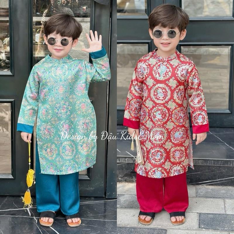 Áo dài gấm Kim Long cho bé trai Đậu Kids&Mom