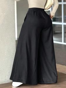 Pantalones de mujer de color sólido, casuales y holgados con pernera ancha, diseño elegante y sencillo, cómodos y estilosos, perfectos para uso diario