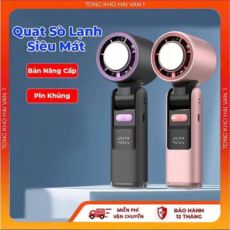 Quạt Sò Lạnh Cầm Tay Pin 4000mAh K81 Làm Mát 199 Cấp Độ Gió Tích Hợp Đèn Pin…