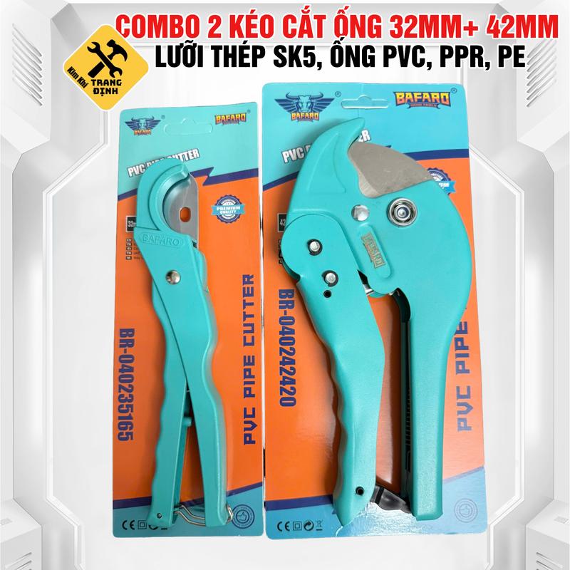 Combo 2 Kéo Cắt Ống Nhựa Nhanh - Chuyên dụng cho ống PVC, PPR, PE (3-32mm) và (3-42mm)