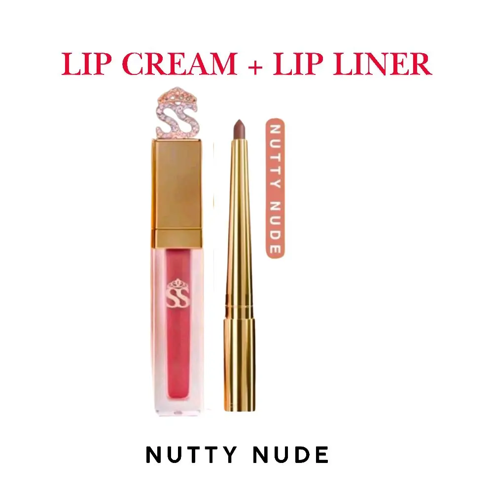 lip liner + lip cream nutty nude