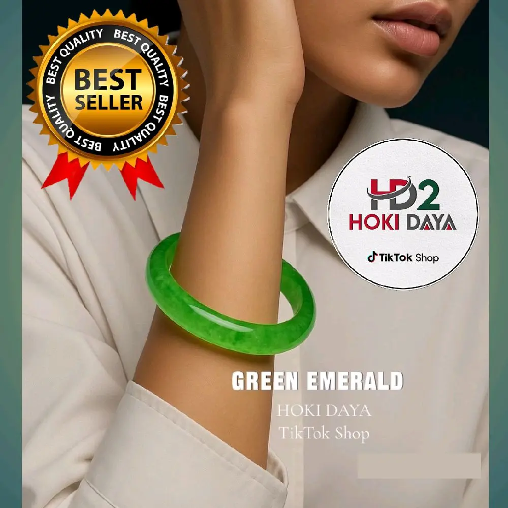 (Free Ongkir) Gelang Natural Emerald Jade Grade A