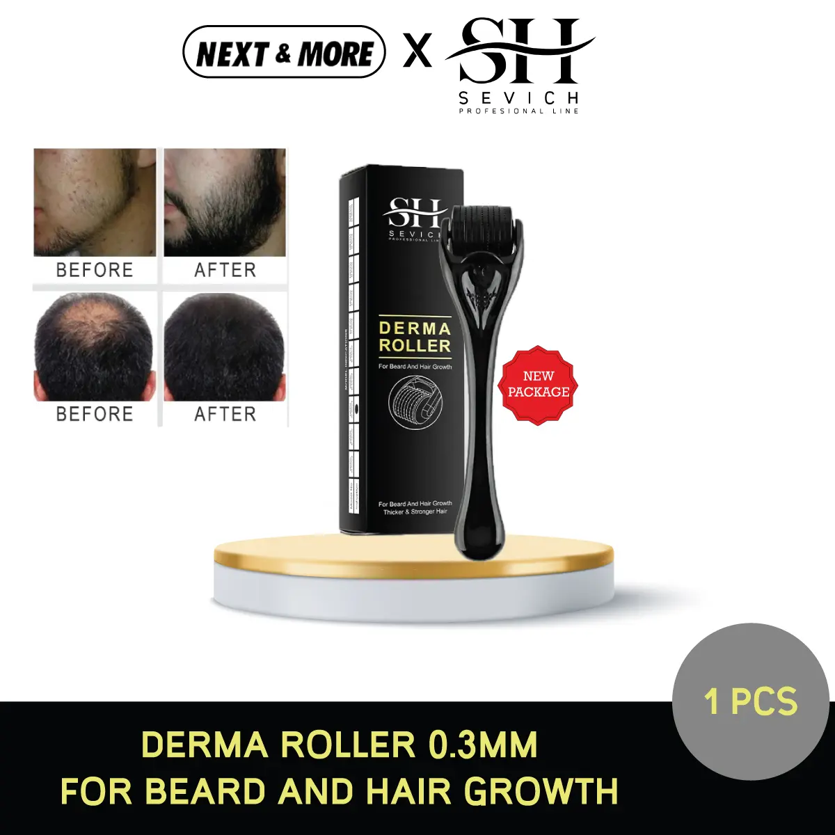 Derma Roller System Sevich Jarum Penumbuh Rambut Jenggot MRS30 0.3mm