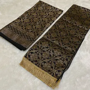 Rok Songket Selendang Kain Lilit Halus Cocok untuk Setelan Pesta Kondangan Motif - All Size - Serut, Panjang