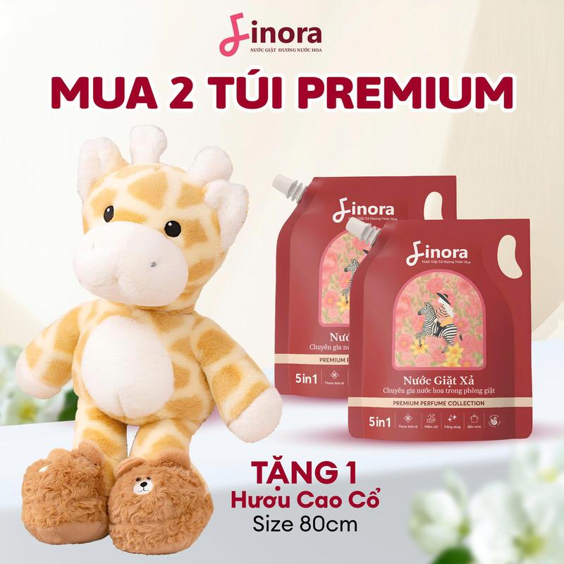 Deal Mở Bán Sốc - Phiên Bản Premium - Combo 2 Túi Tặng Hươu Khổng Lồ - Nước Giặt Finora Hương Nước Hoa Cao Cấp Hương Thơm Baccarat