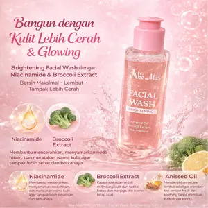 Nee Mas Facial Wash Brightening Skin Infused with Broccoli Extract & Niacinamide untuk Kulit Cerah Segar Cocok Semua Jenis Kulit