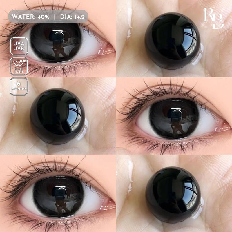   CÓ CẬN  1 Cặp Kính Áp Tròng Lens Mắt Màu Đen Warn Black 0-5 Độ Lens Mắt Màu Đen 14.2mm Tặng Khay Dụng Cụ 