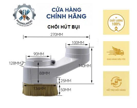 Chụp hút bụi máy CNC, Chổi hút quét bụi máy CNC sử dụng cho ống hút đường kính…