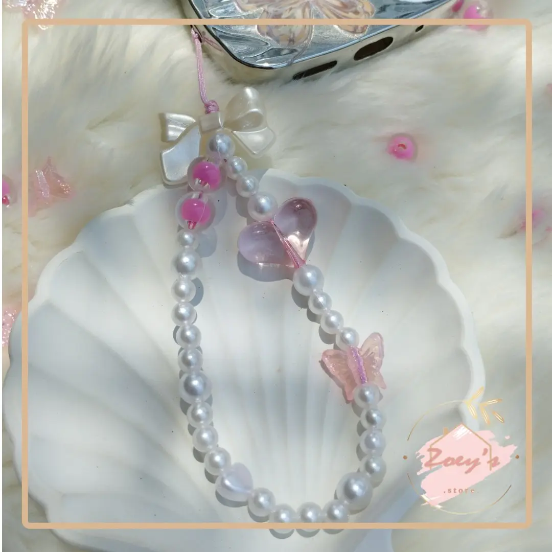 Strap Phone / Gantungan Handphone Pearl Strap Hp Mutiara Manik beads e