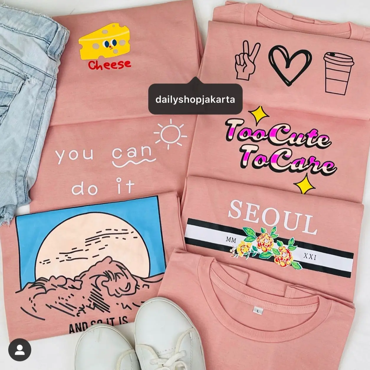 Dailyshopjakarta Kaos Wanita Pria Oversize Bahan Katun Lengan Pendek Dusty Rose Collection Combed Baju Atasan Dewasa Tee Tshirt Distro Motif Panjang Tulisan