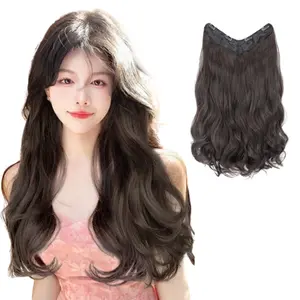 Minzo Rambut Palsu Wanita Korea Hairclip Curly Panjang Hair Extension Gelombang Wavy Ombak Natural