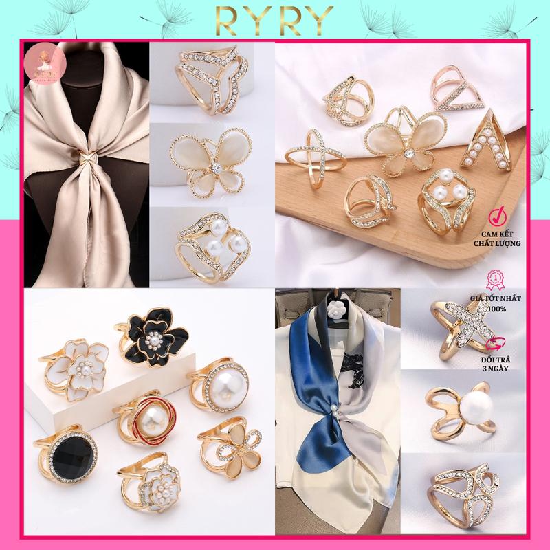 Khuy cài khăn quàng cổ lụa Bandana Turban Cài Áo Nút thắt khăn lụa quàng cổ trendy