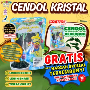 Cendol Kristal | Pengganti Cendol Kecebong Dawet Hijau 500 Gram | Instan Siap Saji | Tanpa Perlu Dimasak | Untuk Topping Minuman | Popping Boba Nata Jelly