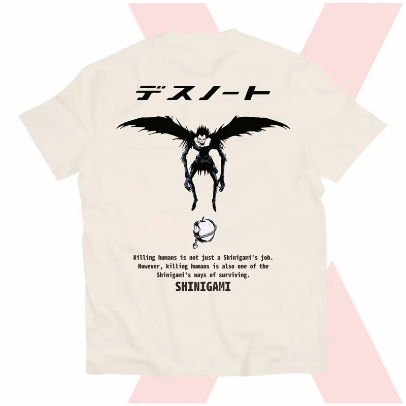 XGAN Baju Death Note Ryuk Shinigami DN02X Kaos Anime katun 24s Jepang T-Shirt Anime Manga Premium Soft Tebal Combed Lembut Distro Sablon  Pria Nyaman   Hitam Motif 1