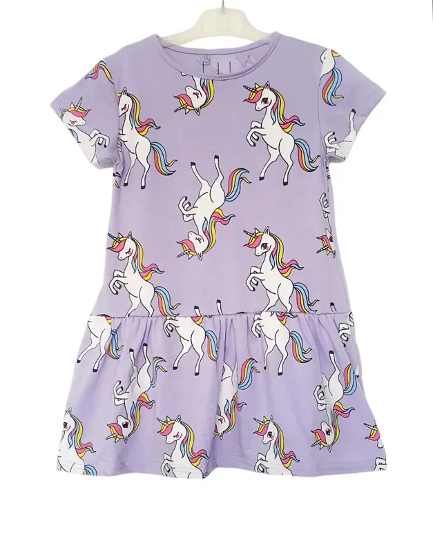 D&C Dress anak perempuan Unicorn Polkadot Salem /Pony Navy /HK Merah /UN FP Ungu Usia 1-6 tahun / Pakaian Anak Cewek / Baju Katun Bayi 4