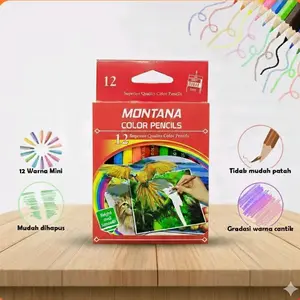 Pensil Gambar 12 Warna Pendek Cocok untuk Pelajar dengan 12 Warna Berbeda Ukuran Pendek dan Tidak Mudah Patah