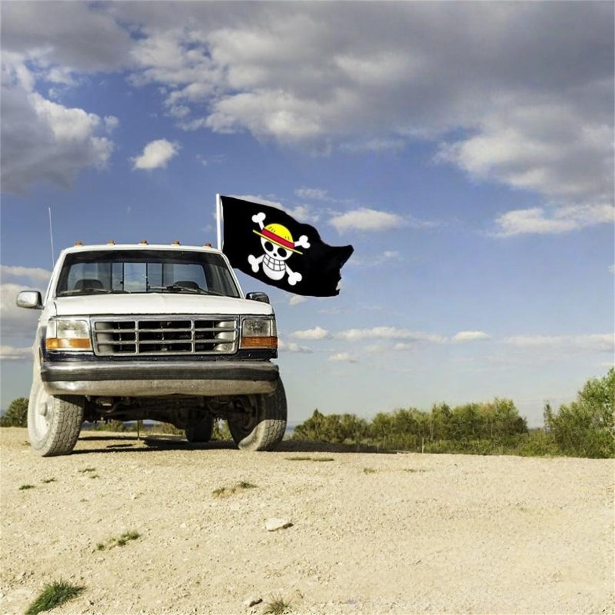 Bendera One Piece Terbaru 2026 Kain Bendera Luffy Besar Kecil Printing HD One Piece Ukuran 90x60 & 150x90cm Bendera One Piece 5 Model Satin Polyester Bendera One Piece