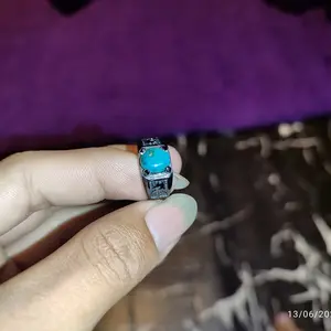 cincin batu bacan doko kristal ring titanium hitam
