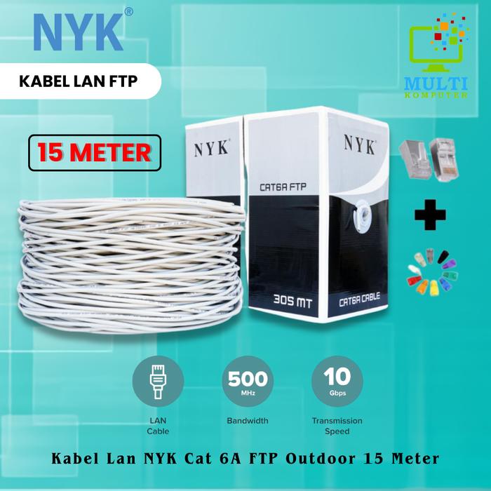Gambar Kabel LAN FTP NYK CAT 6 6A 15 METER Computer  Router  Roll dari Multi Komputer Kota Administrasi Jakarta Barat Tokopedia