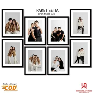 Cetak Foto 8 Pcs 6R 15X20 dengan Bingkai MDF Dinding Rectangle Dinding