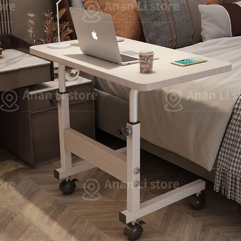 Product Introduction of Multifunctional portable wheeled computer desk portable multifunctional easy lifting laptop table computer desk removable/adjustable computer desk White wheeled desk furniture no fire safety label Yellow (45x30x65) 11