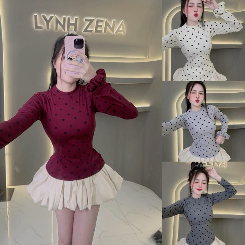 (Tặng kèm dây) Áo Hotgirl tay dài trái tim siêu dễ thương nhà Lynh ZENA_A529