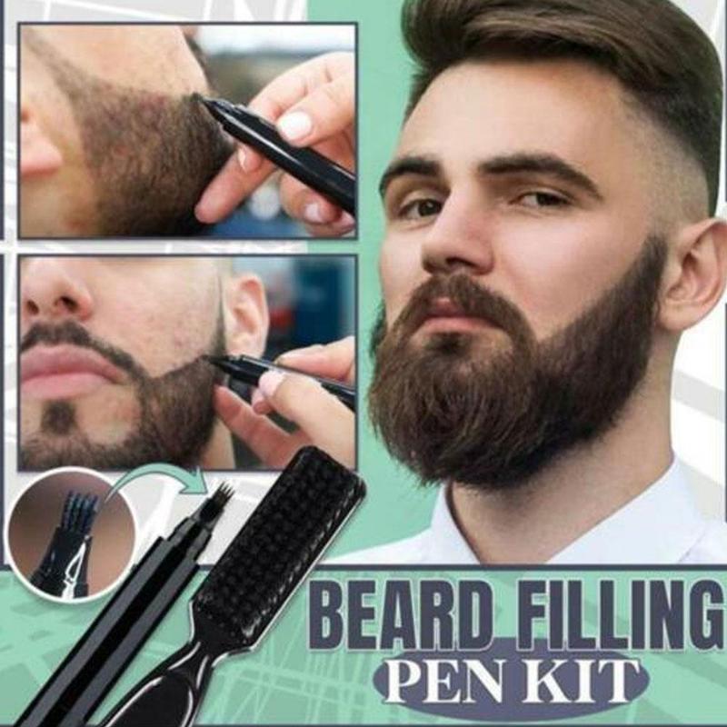Product Introduction of Beard Filling Pen Kit Barber Pencil With Brush Male Tool Hair Eyebrow Engraving Shape Mustache S4A8 36