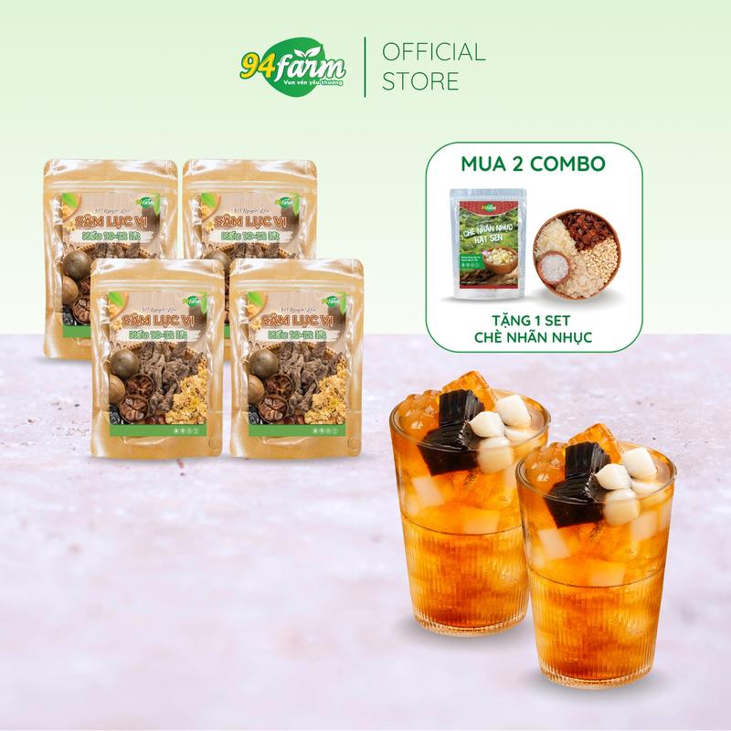 [Combo 4 set] Sâm lục vị nấu 10-12 lít sâm (20-24 chai) 94farm Nước Trà Tea Chè Trà