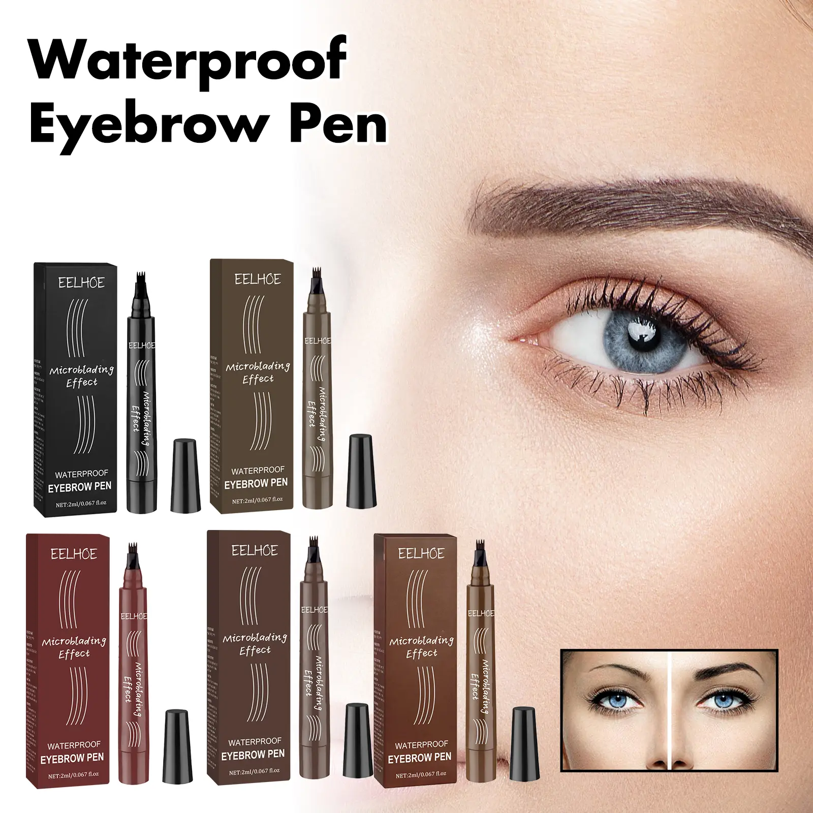 SUAKE 4 Tip Pensil Alis Mata Eyebrows Tahan Air Tahan Keringat Tahan Lama Mudah Dipakai Tahan Lama Lembut Ujung