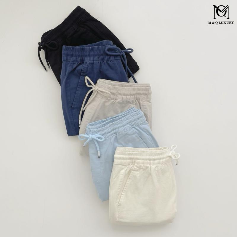 Quần Short đũi nam M&Q Chất liệu 97% cotton và 3% Spandex, Dáng basic, Cạp…