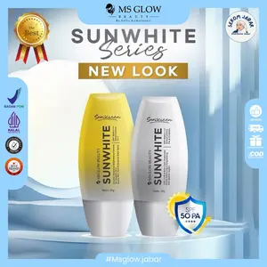 MS GLOW - Sunscreen Advanced Sunwhite | Sunwhite 35gr Mencerahkan & Melembapkan Kulit Melindungi dari UVA UVB Aman untuk Semua Jenis Kulit