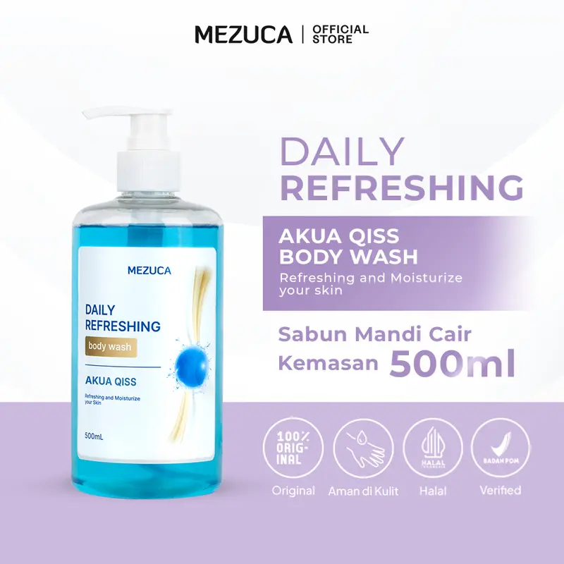 [EXCLUSIVE B.BLEK] Dapat 2 Sabun Mandi Mezuca Daily Refreshing Bodywash BPOM Free Shower Puff 4
