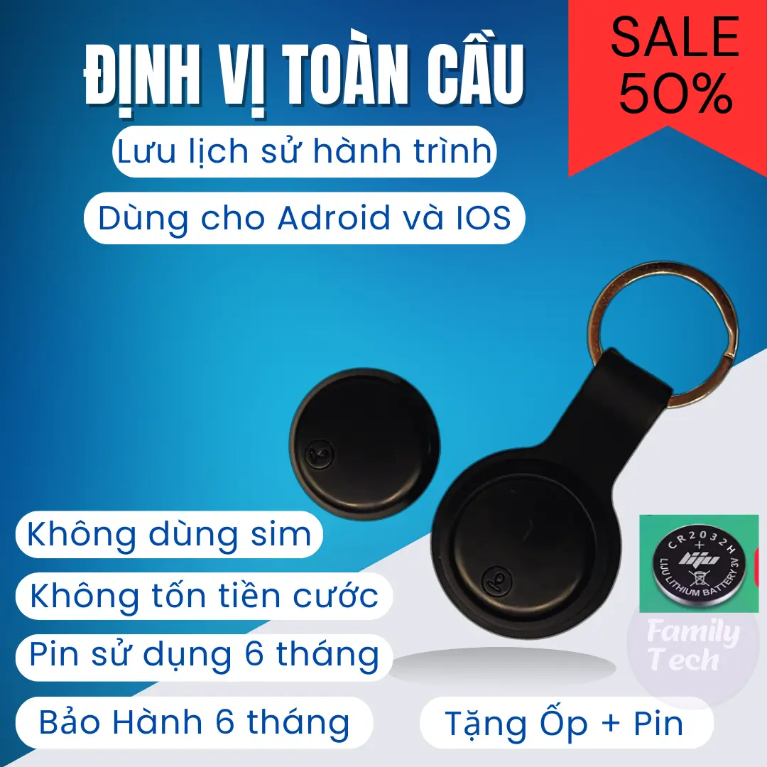 Thiết bị định vị smart FindTag - Dùng cho Android và IOS , Định vị không giới hạn khoảng cách , Không cần sim , Không Dùng mạng , Bảo Hành 6 tháng