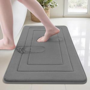 Alfombra de baño de espuma gruesa con memoria, alfombra para cocina, tapete suave absorbente antideslizante, cinta larga resistente al agua, esterilla cómoda para estar de pie
