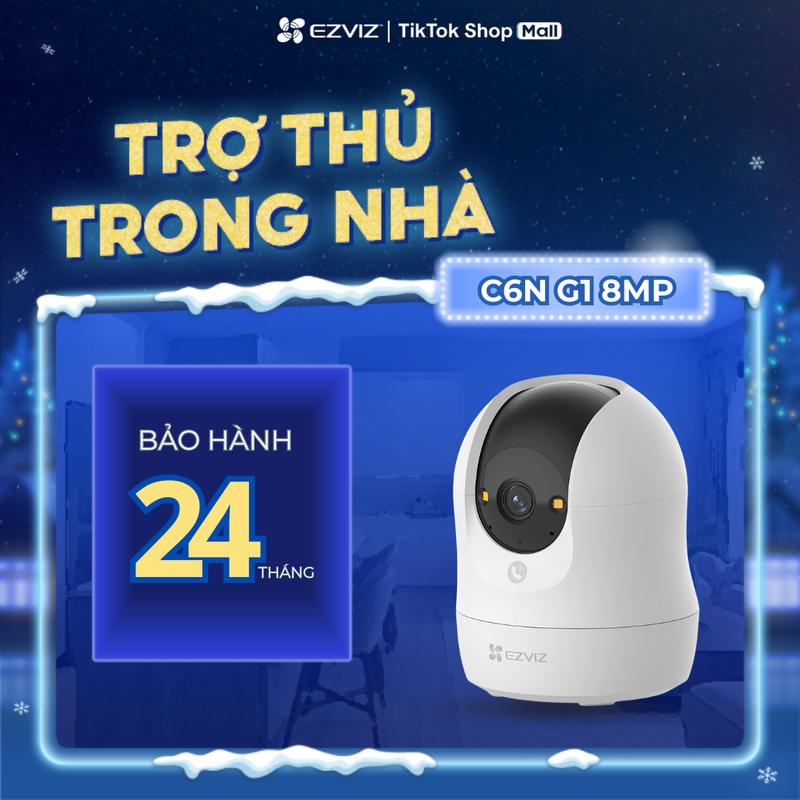 Camera Trong Nhà C6N G1 8MP 4K EZVIZ Góc Rộng Xoay 360 độ Ban Đêm Có Màu Nút Gọi Thoại Báo Động Phát Hiện Người Đàm Thoại 2 Chiều Phát hiện tiếng ồn lớn Hẹn Giờ Báo Động Wifi 2 Bằng Tần 2.4Ghz