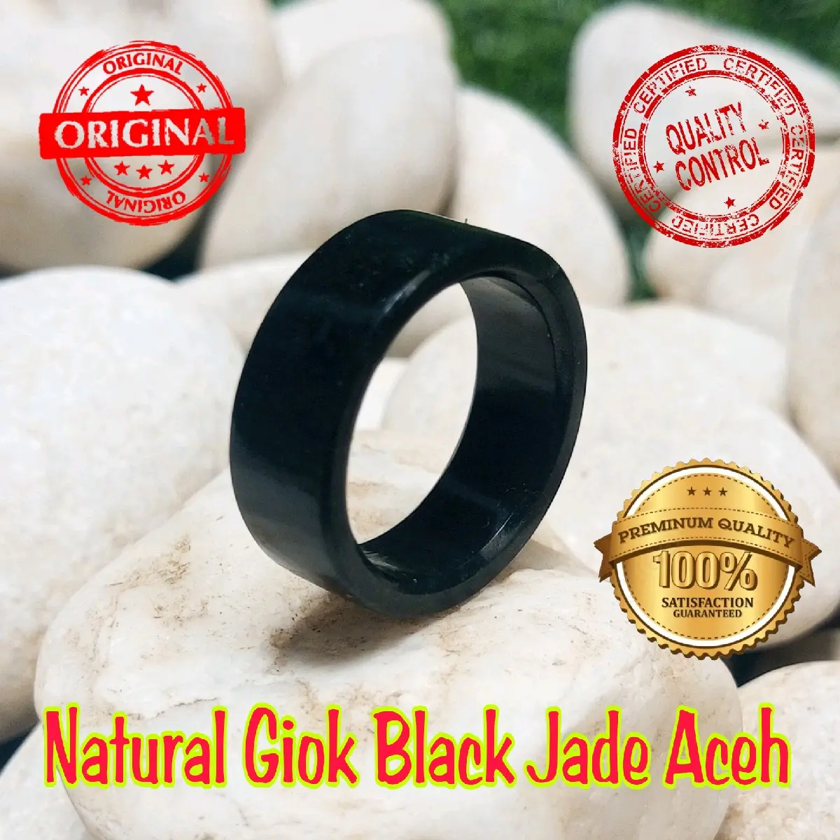 Cincin Giok Black Jade Aceh Natural Terapi