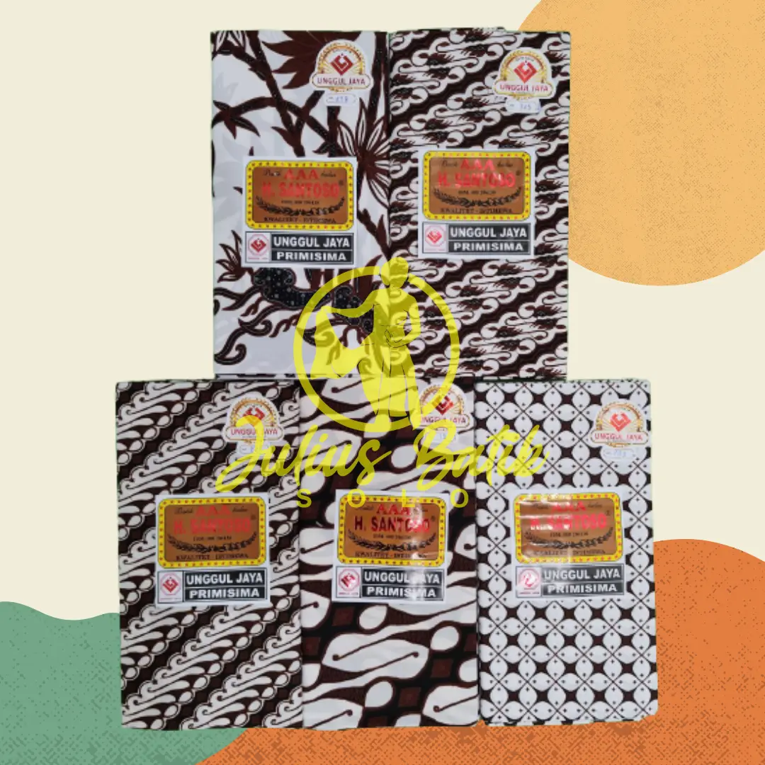 KAIN BATIK MOTIF JARIK H. SANTOSO AAA UNGGUL JAYA  JARIK BATIK PUTIH PANJANG DAN HALUS BANYAK MOTIF