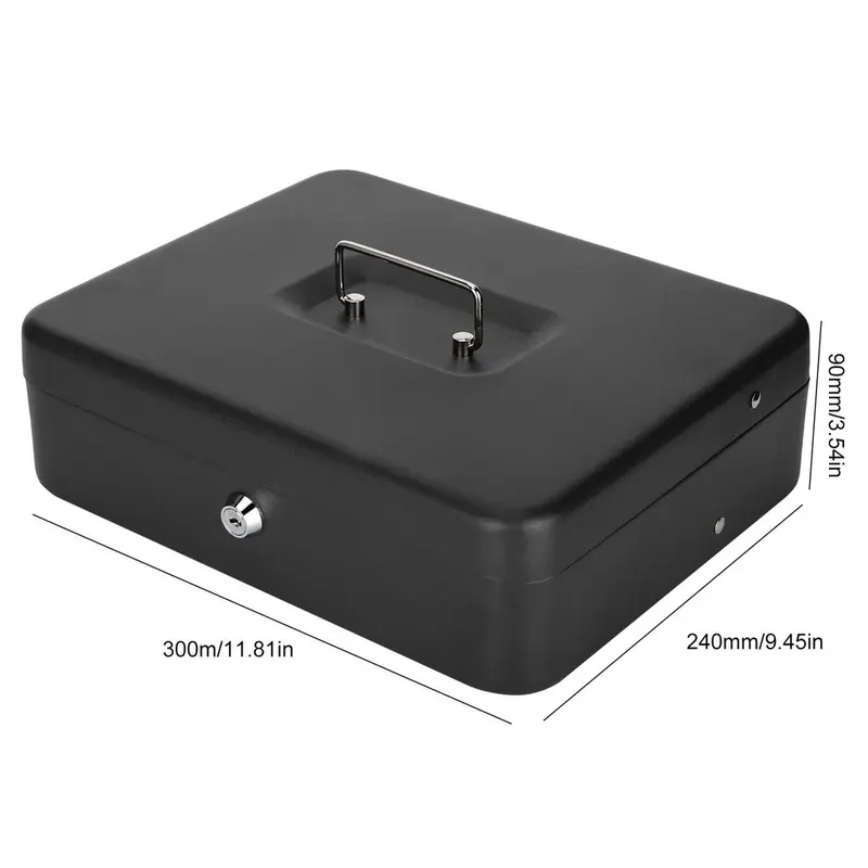 Kotak Uang Portable Cash Box Money Box Safety With Lock Security Compartment/Drawer Secret Metal 8