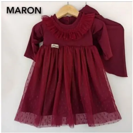 GAMIS HIJAB TUTU TILEU DOT BAYI ANAK BALITA FASHION MUSLIM PAKAIAN PEREMPUAN POLOS SETELAN GAUN PESTA 0-3TAHUN FREE JILBAB Cantik Cewek Kerudung