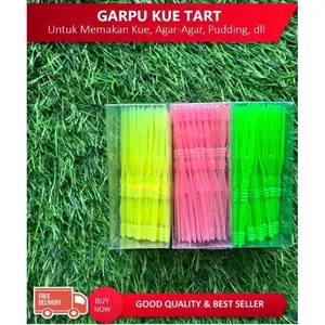 Garpu Kue Garpu Buah Garpu Jelly Puding Garpu Agar-Agar Garpu Warna Warni Kristal Plastik Isi Perkotak 75pcs Random Warna Cake Forks Crystal Plastic Fruit Forks Crystal Plastic