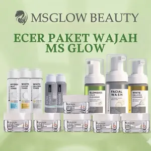 Ms glow murce ecer (day cream,night cream,toner,facial wash) Kotoran Membersihkan Mencerahkan
